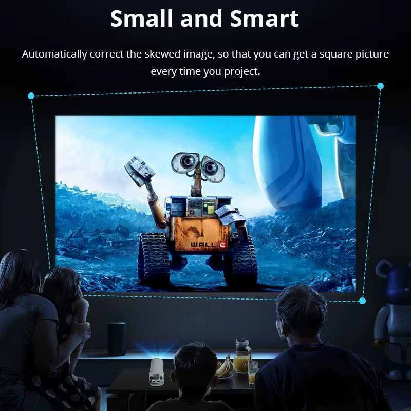 2026 New Portable Mini Projector Bluetooth Portable 1080P*720P Supports 4K Video with 180 Degree Rotation Projection HD Screen