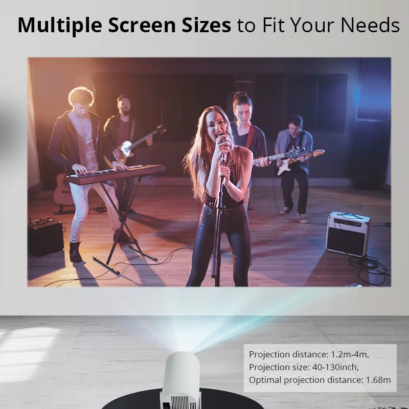 2026 New Portable Mini Projector Bluetooth Portable 1080P*720P Supports 4K Video with 180 Degree Rotation Projection HD Screen